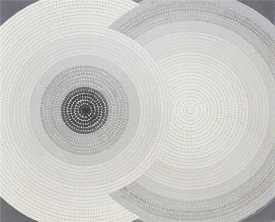 무제, 162x130cm, 캔버스에 고령토, 석채, 2018년